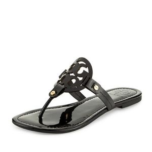 Tory Burch Patent Leather Miller Sandals Size 8.5